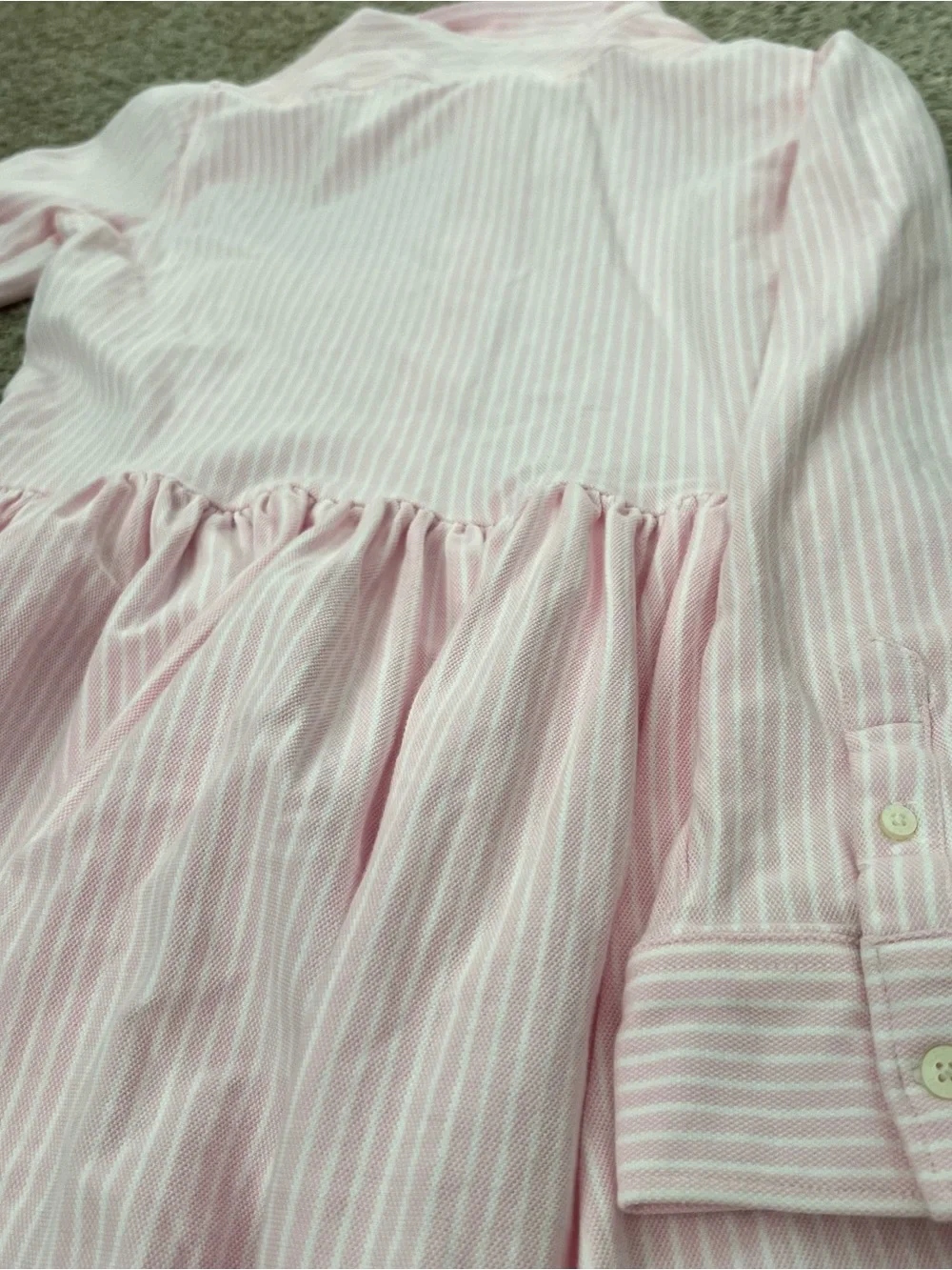 Polo by Ralph Lauren Pink Stripe Button-Front Kids Dress Size 16